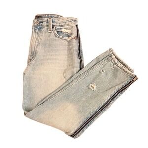 Abercrombie & Fitch Annie High Rise Girlfriend Jeans Light Wash Side Zip 29 8R